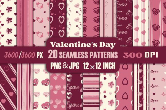 Download Seamless Pattern Valentine's Day - JPEG - Premium Resources