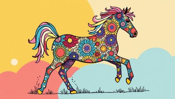 Download 🐴 Pop Art Horse with Vibrant Patterns - Vibrant patterns Collection