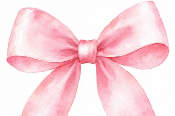 Download Soft Pink Watercolor Bow Collection - Soft pink Collection
