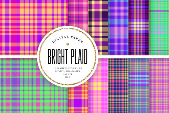 Download Bright Plaid Seamless Scrapbook Paper - Bright Collection