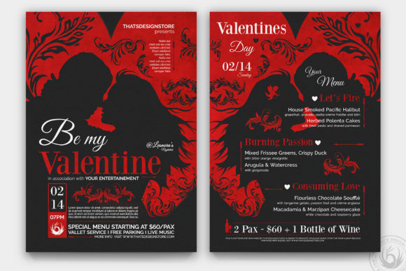Download Valentines Day Flyer + Menu Bundle - Menu Collection