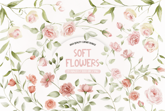 Download Soft Pink Watercolor Flowers - Soft pink Collection